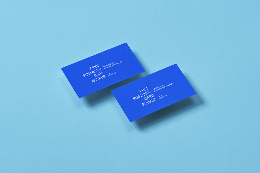 Business card mockup in 90x50mm format