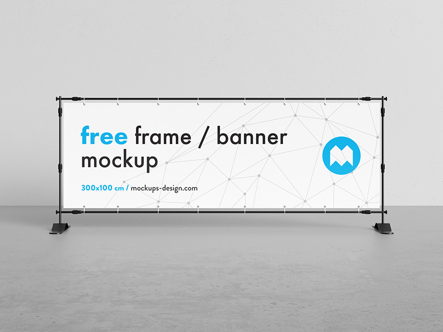 Free banner frame / stand mockup / 300 x 100cm