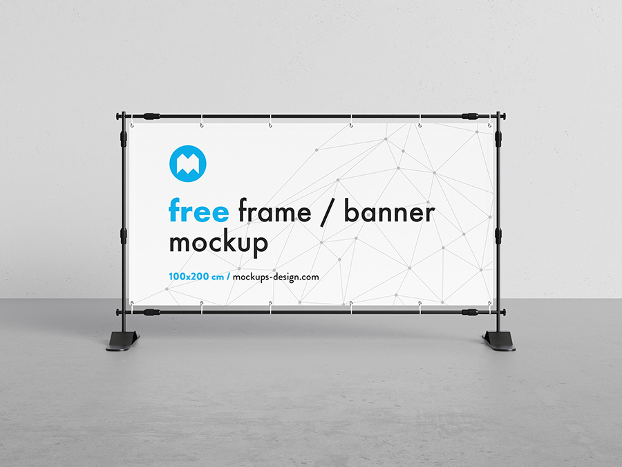 Free banner frame / stand mockup / 100 x 200cm