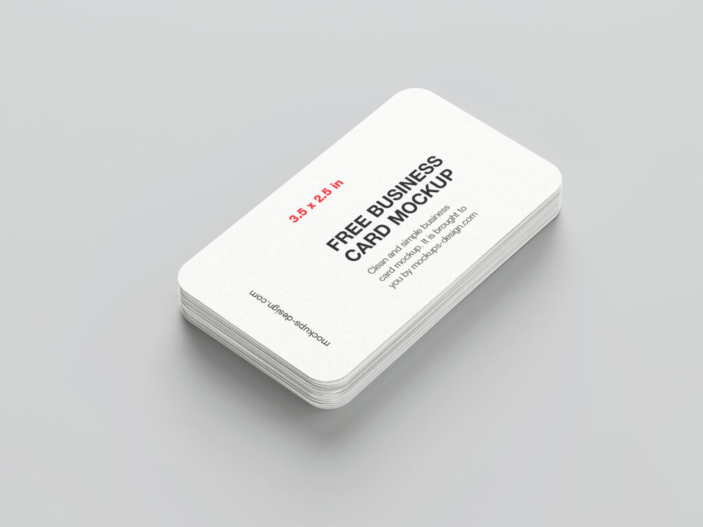 Rounded 3,5×2 in rounded business card mockup
