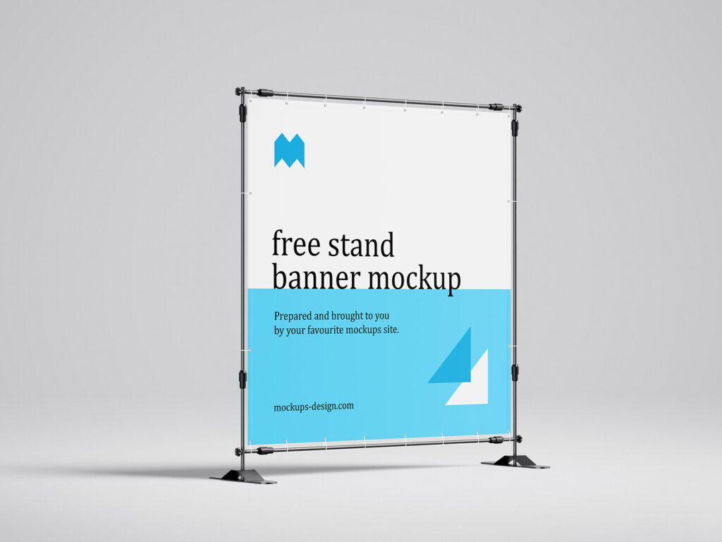 Free banner stand mockup / 200×200 cm